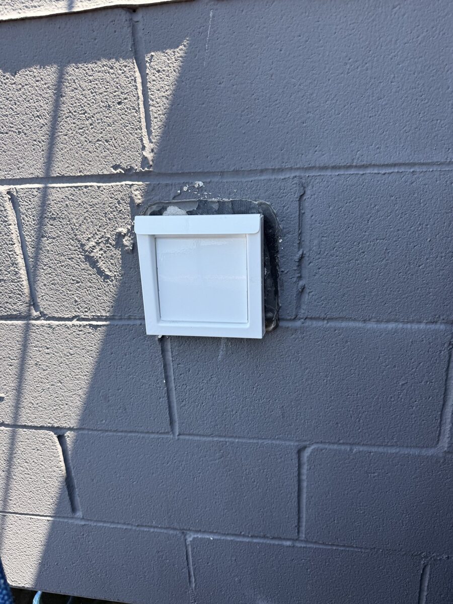 New dryer vent cover installed at height